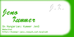 jeno kummer business card
