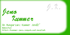 jeno kummer business card